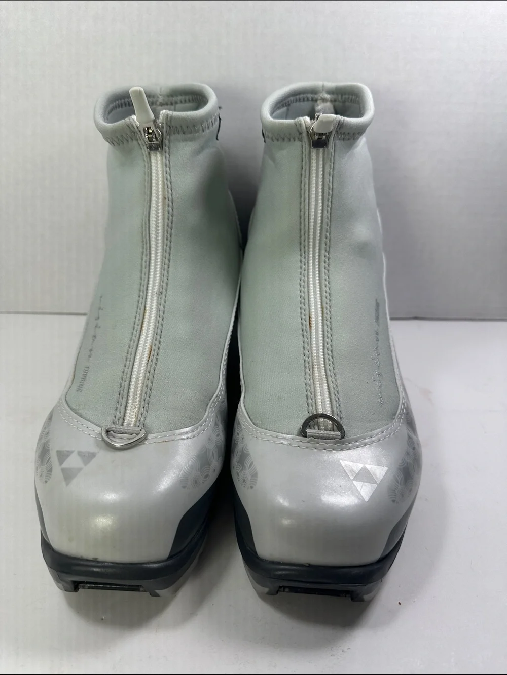 Fischer Light Gray Unisex Cross Country Ski Boots Lace-Up Ankle Boots Zipper 39